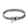 Close-up of a polished curb link bracelet for men, timeless 925 sterling silver jewelry design.