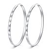 Fashion Simple Large Silver Hoop Earrings