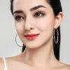 Fashion Simple Silver Hoop Earrings Large