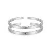 Frosted Solid 999 Pure Silver Moon and Sun Bangles