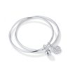 Gold Luck Pure Silver Two Rings Bangle For Women