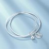 picture of good luck two rings sterling silver bangle for women