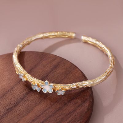 Picture of Good Hope Flower Branches Sterling Silver Bangle for women,