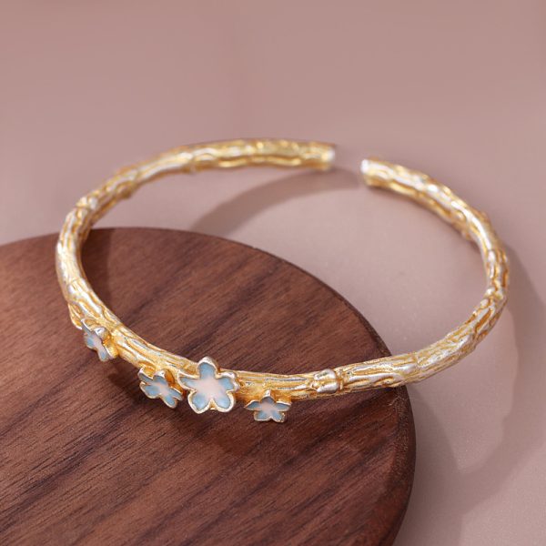 Picture of Good Hope Flower Branches Sterling Silver Bangle for women,