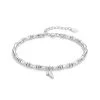 good luck silver bamboo bracelet for women