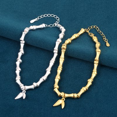 picture of good luck bamboo sterling silver bracelet for women