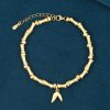Good Luck Sterling Silver Bamboo Bracelet For Women gold color