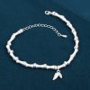 Good Luck Sterling Silver Bamboo Bracelet For Women silver detail view