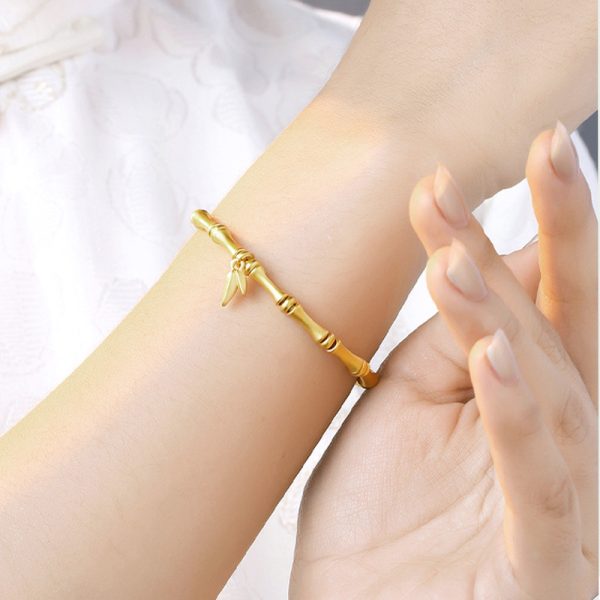 ladies sterling silver bracelets with Bamboo