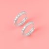 Half Eternity Moissanite Sterling Silver Hoop Earrings