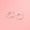 Half Eternity Moissanite Sterling Silver Hoop Earrings small