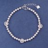 Picture of Happy Smile Face & Bead Sterling Silver Bracelet for Women