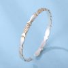 sterling silver bangle bracelet with small fish