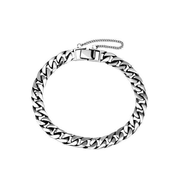 Men’s Sterling Silver Fashion Curb Chain Bracelet