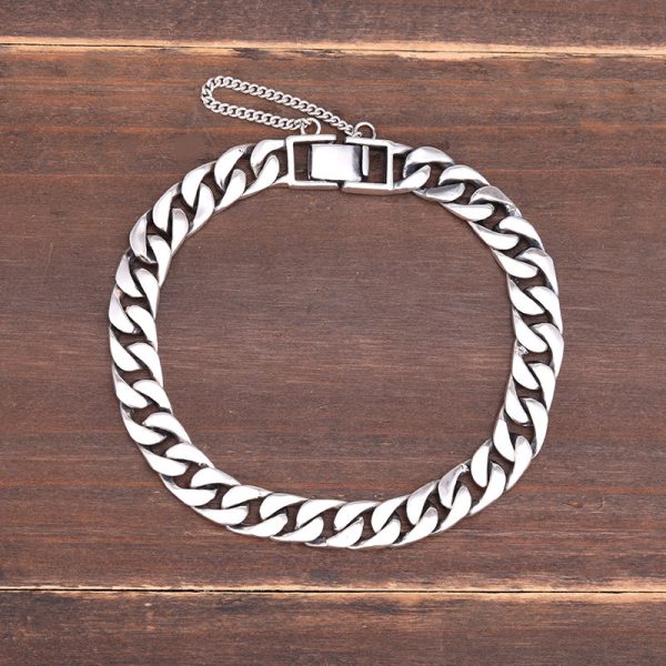 Men’s Sterling Silver Fashion Curb Chain Bracelet
