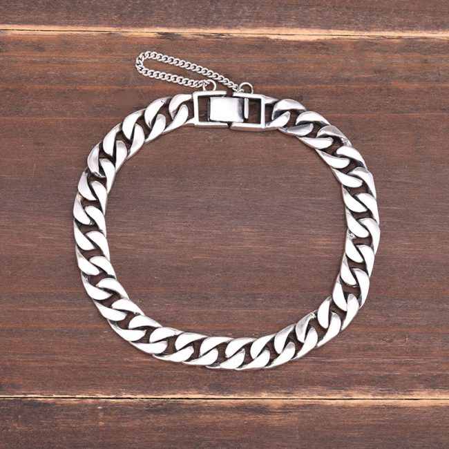 Men’s Sterling Silver Fashion Curb Chain Bracelet