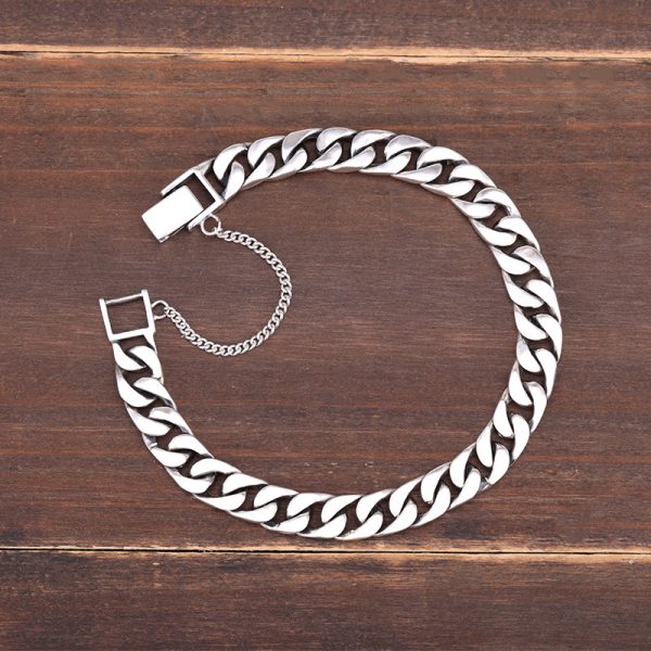 Sterling Silver Fashion Curb Chain Bracelet for men