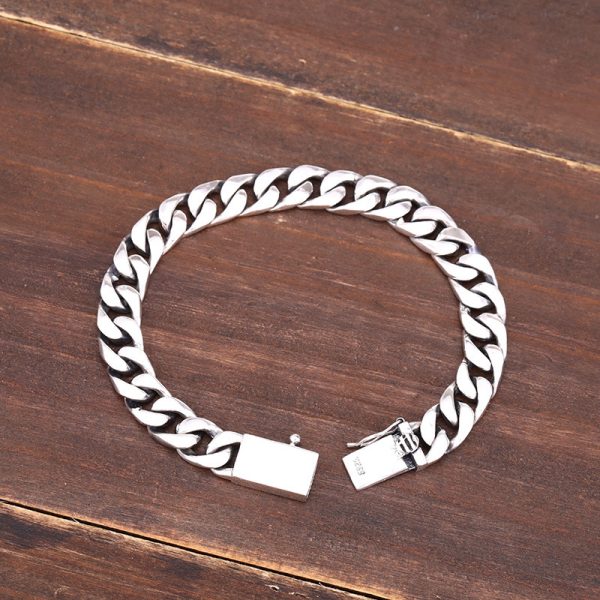 Men's Sterling Silver Polishing Curb Chain Bracelet