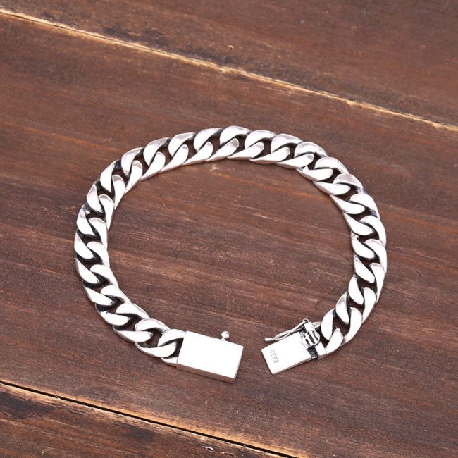 Men's Sterling Silver Polishing Curb Chain Bracelet