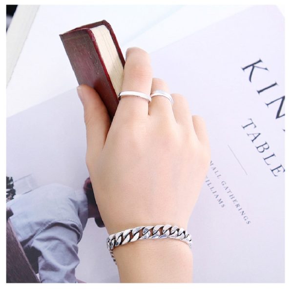 Sterling Silver Polishing Curb Chain Bracelet for men