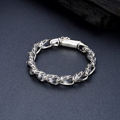 Men's Sterling Silver Vintage Hip Hop Bracelet