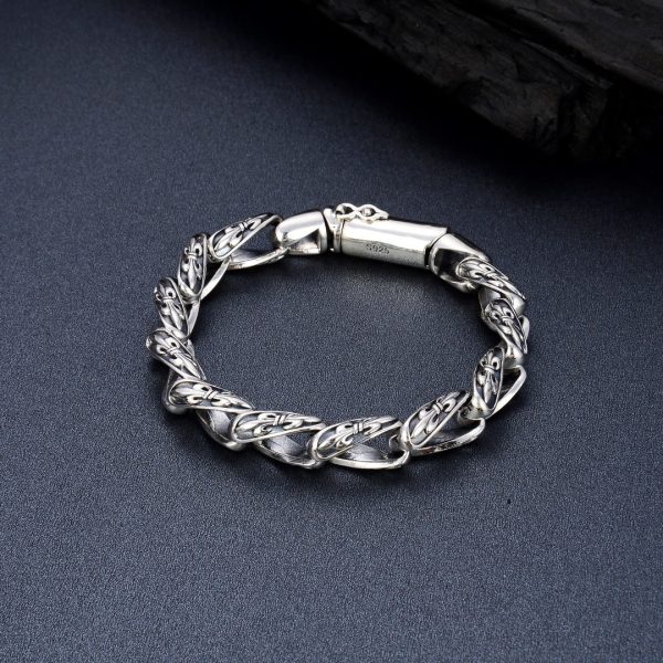 Men's Sterling Silver Vintage Hip Hop Bracelet