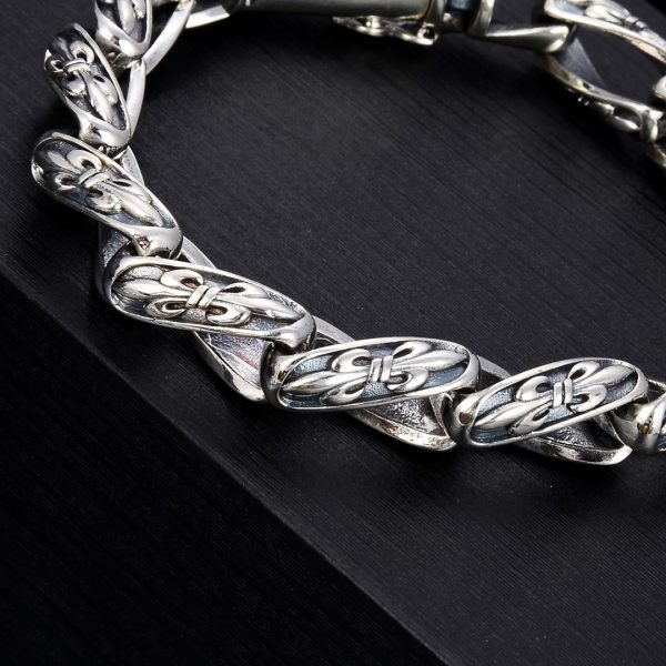 Men's Sterling Silver Vintage Hip Hop Bracelet