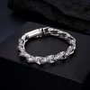 Men's Sterling Silver Vintage Hip Hop Bracelet