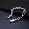 Sterling Silver Vintage Hip Hop Bracelet For men