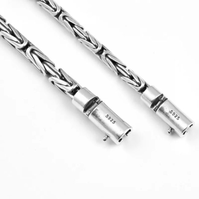 S925 Sterling Silver Peace Pattern Handmade Bracelet For Men, handmade of 925 sterling silver, detail view