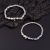 Peace Pattern Handmade S925 Sterling Silver Bracelet For Men, width about 5mm