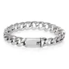 Streetwear-style 925 silver Cuban chain with punk lettering, masculine hip-hop jewelry.
