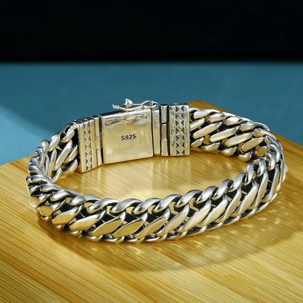 S925 Silver Bold Style Personalized Punk Hip Hop Bracelet