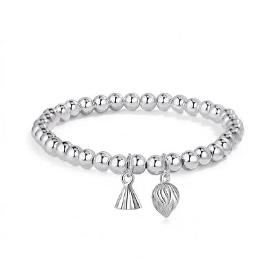 silver Bead bracelets for women, handmade of 925 sterling silver