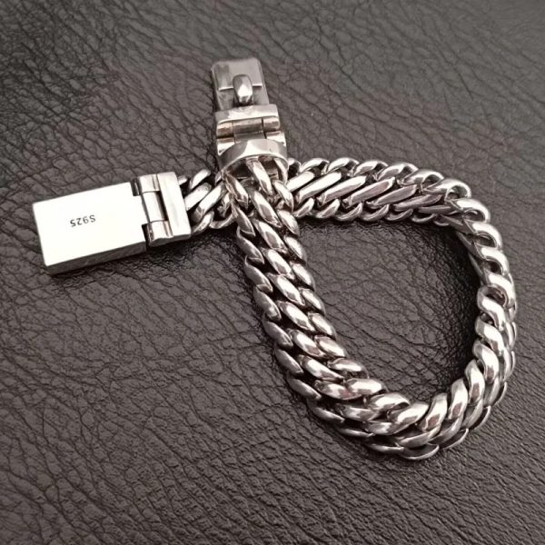 Personalized Trend Punk Hip-Hop Rock Silver Bracelet For Men,