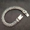 Personalized Trend Punk Hip-Hop Rock Silver Bracelet For Men, weight about 52 - 62g