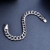Punk Hip-hop Lettering Cuban Chain 925 Silver Bracelets For Men