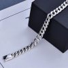 Silver Punk Hip-hop Lettering Cuban Chain Bracelets For Men left