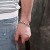 Silver Punk Hip-hop Lettering Cuban Chain Bracelets For Men video thumbnail