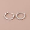 Simple Bamboo Sterling Silver Hoop Earrings