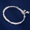 Solid 999 Sterling Silver Butterfly Bangle Bracelet, inner diameter about 57mm