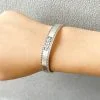 Retro Lotus Frosted Solid 999 Sterling Silver Bangle for women,