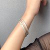 Solid 999 Sterling Silver Frosted Bangles With Moon and Sun, made of 999 sterling silver