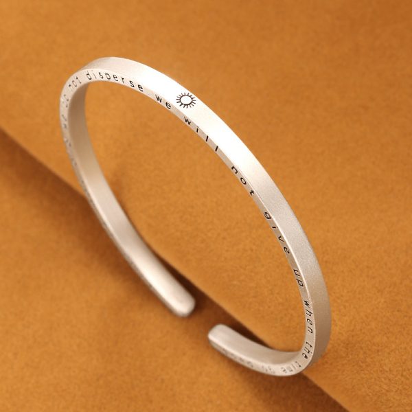 Solid 999 Sterling Silver Frosted Bangles With Sun