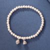 Bead sterling silver bracelets for women, handmade of 925 sterling silver