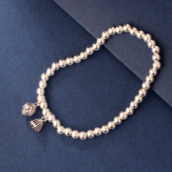 Sterling Silver Bead Bracelets For Women, weight about 7.1g