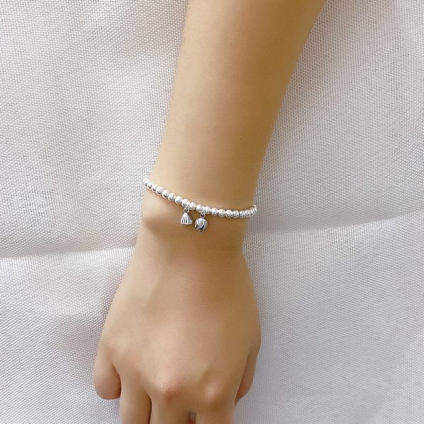 Bead Sterling Silver Bracelet For Women wear view