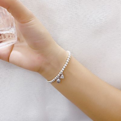 Sterling Silver Bead Bracelets For Women wear