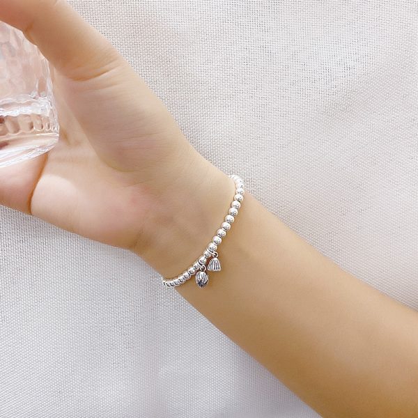 Sterling Silver Bead Bracelets For Women wear