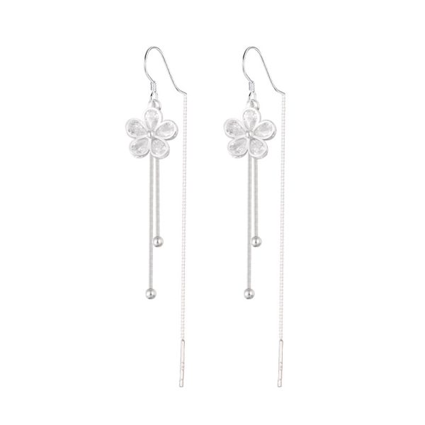 silver tassel earrings for women